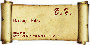 Balog Huba névjegykártya